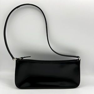 Kate Spade Black Leather Handbag with Red Canvas Interior